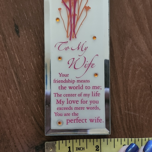 To My Wife Rhinestone Glass Plaque - Picture 6 of 6